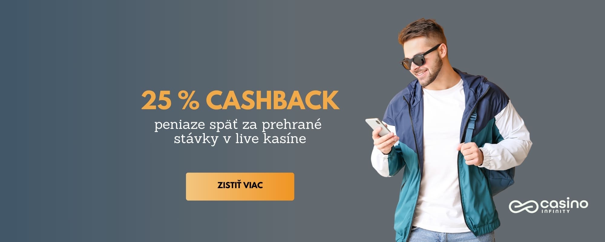 25 % cashback od live kasina