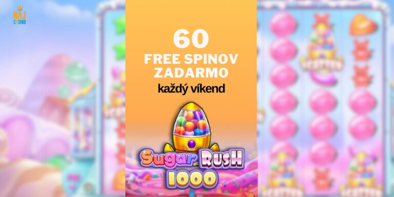 60 točení zdarma na automat Sugar Rush 1000